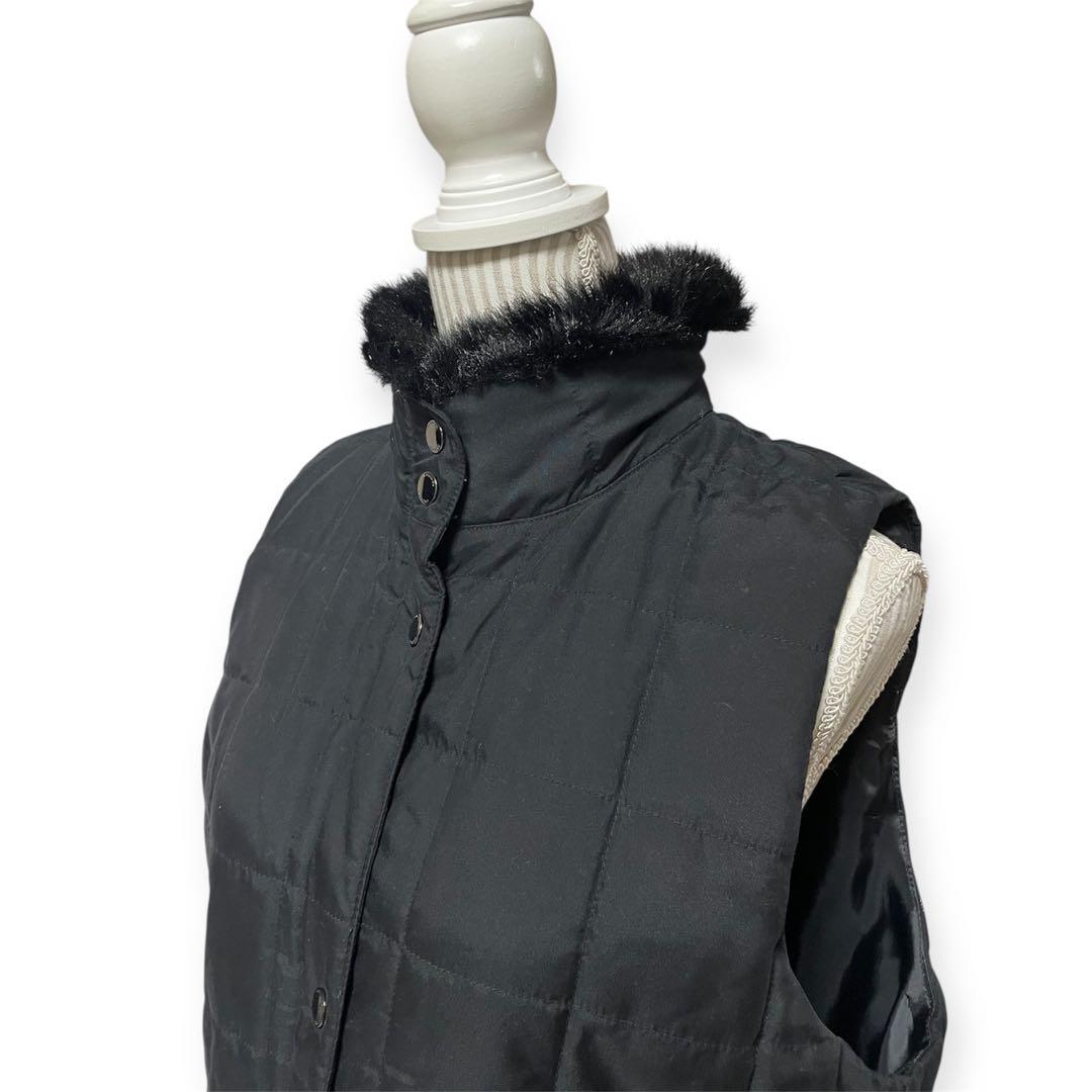 美品 ローレンラルフローレン XL キルティングベスト 中綿 ファー ロゴ 黒 美品 ローレンラルフローレン XL キルティングベスト 中綿 ファー ロゴ 黒