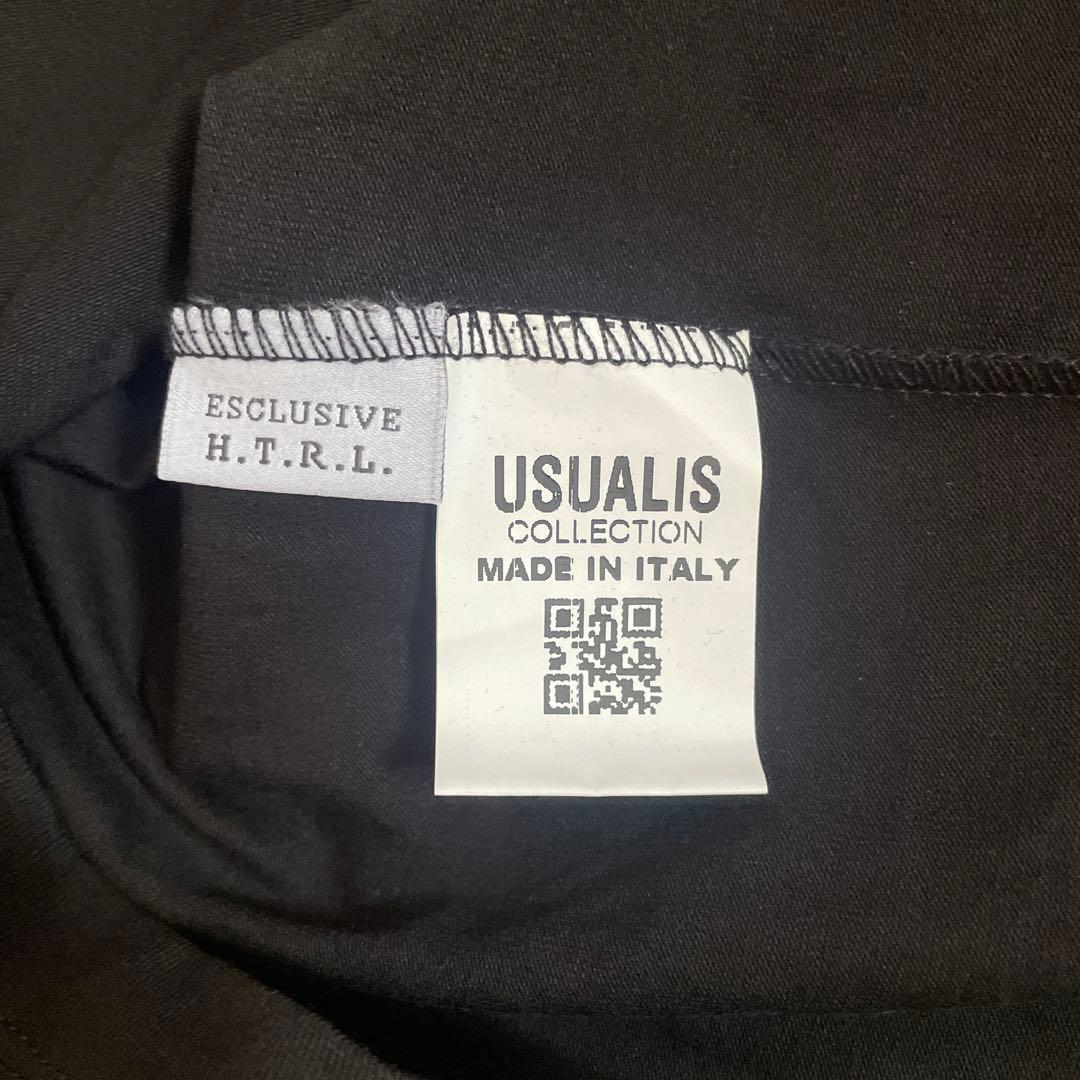 【新品】USUALIS ウザリス Tシャツ 半袖 NO8 ロゴ　サイズM