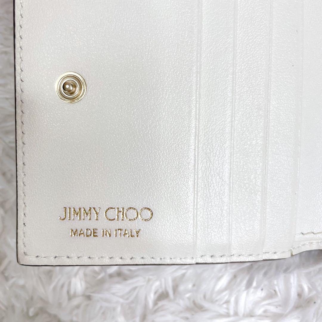 美品✨ジミーチュウ JIMMYCHOO 二つ折り財布 ハンニ スタースタッズ 白 美品✨ジミーチュウ JIMMYCHOO 二つ折り財布 ハンニ スタースタッズ 白