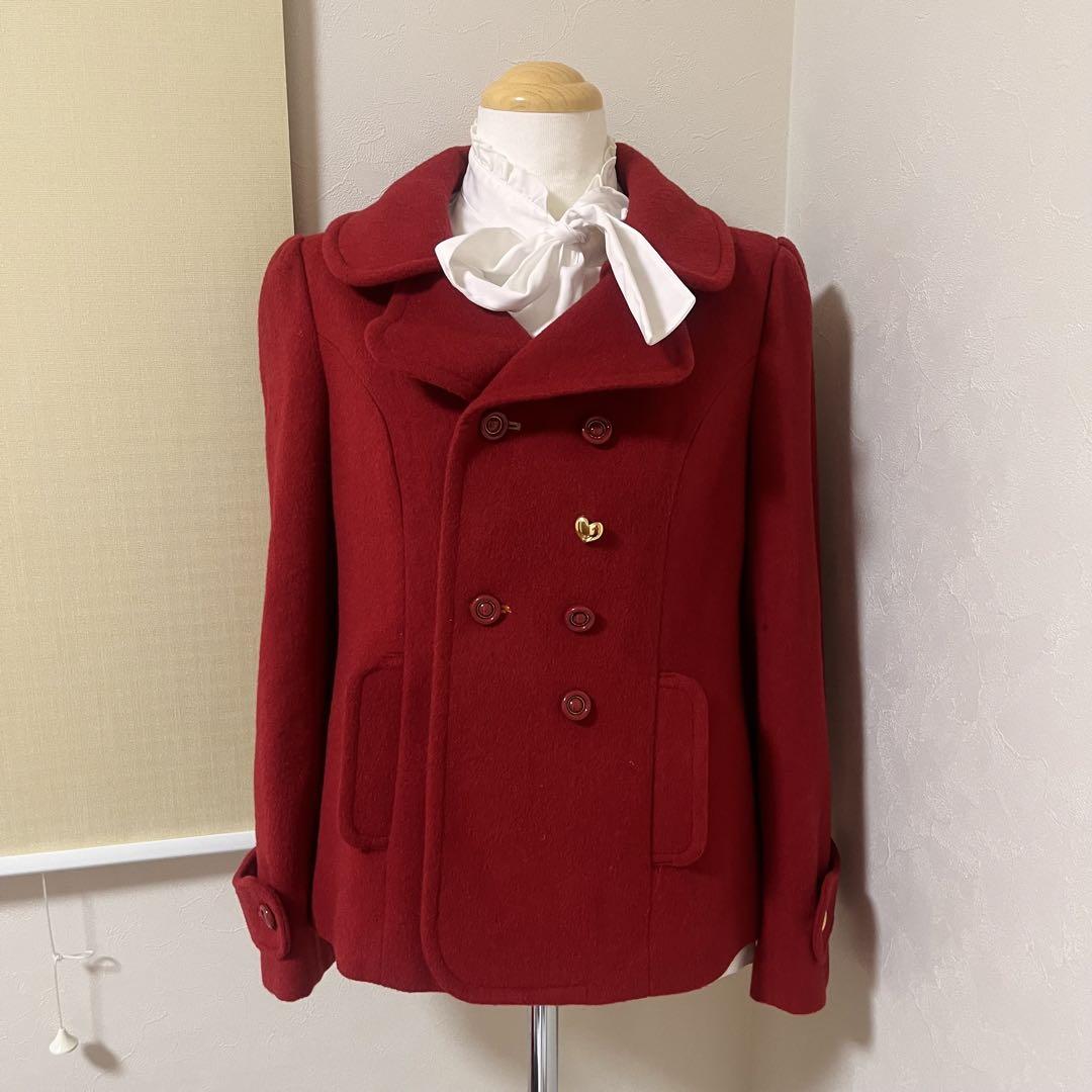 赤いダブルブレストコート 赤いダブルブレストジャケット - メルカリ