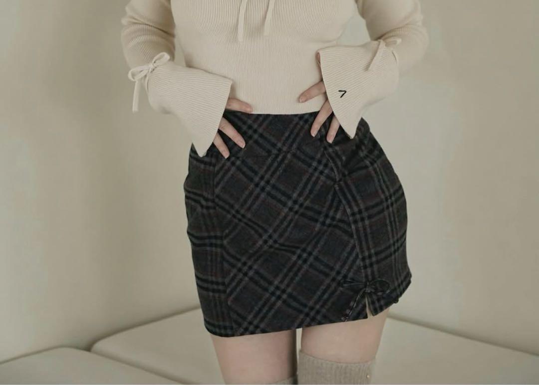ANDMARY】Monica check mini skirt