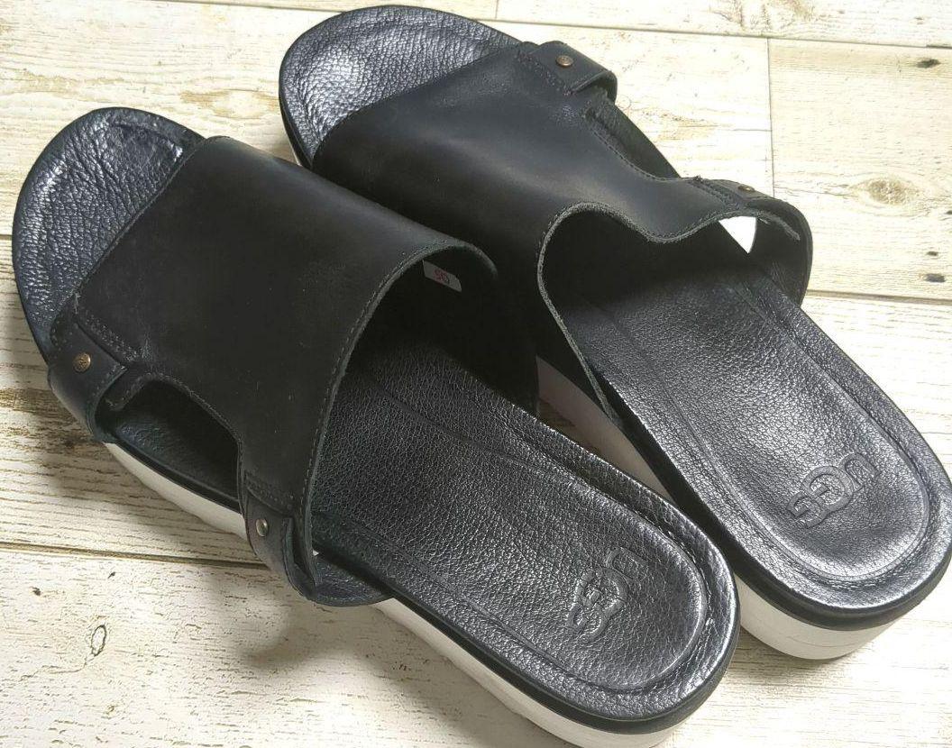 UGG Australia UGG(アグ)厚底 サンダル スライド レザー 本革