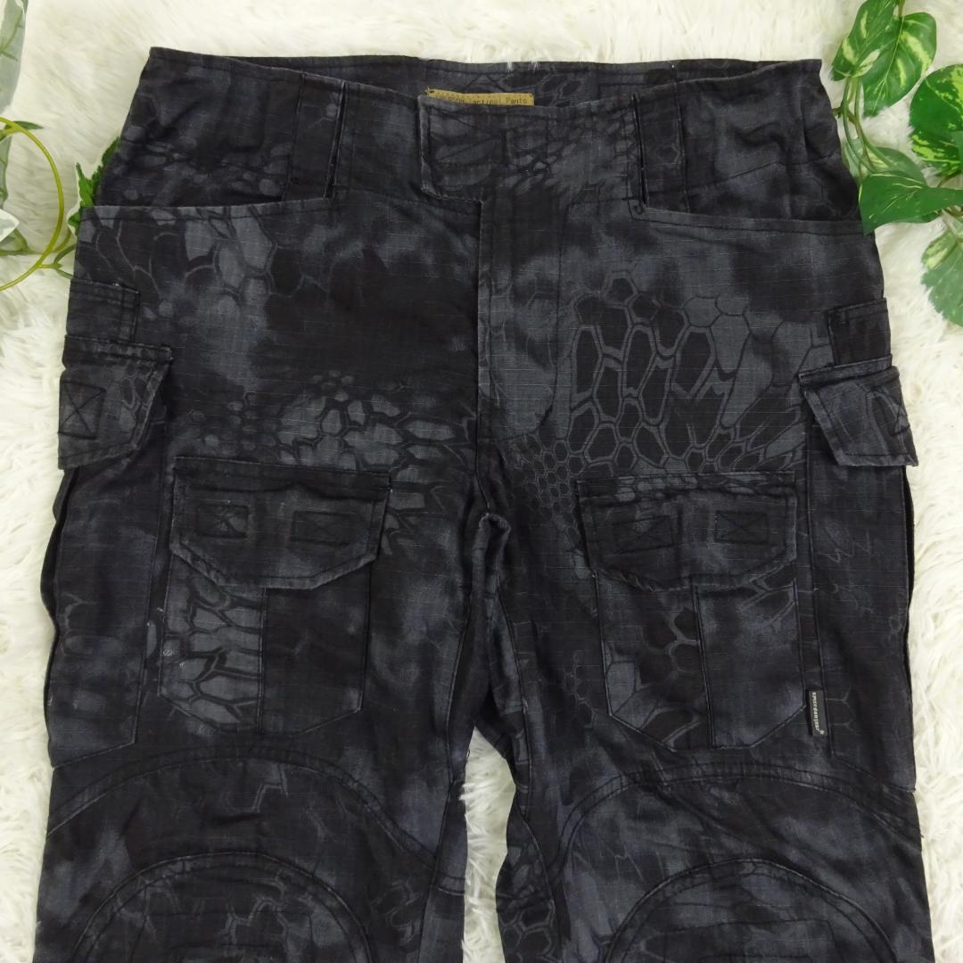 美品　エマーソン　タクティカルパンツ　カモフラージュ　パイソン迷彩ブラック　32