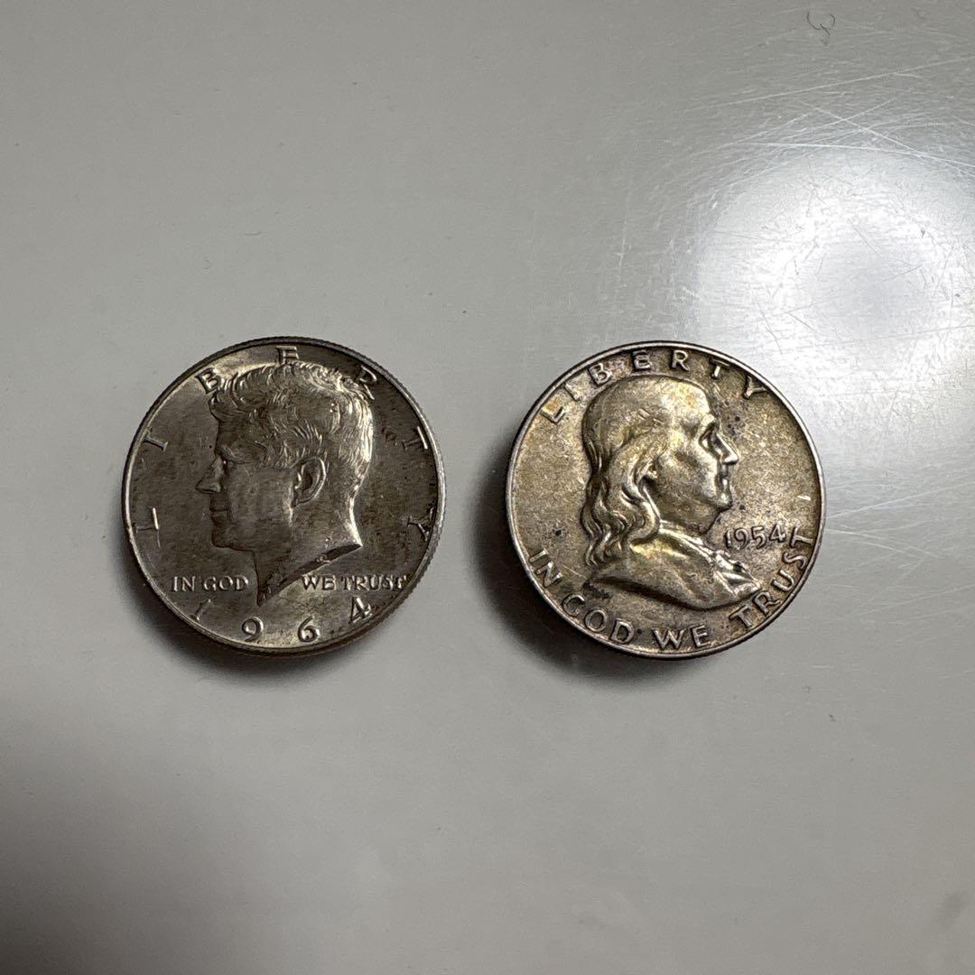 1964年 ケネディとフランクリン(自由の鐘)ハーフダラー