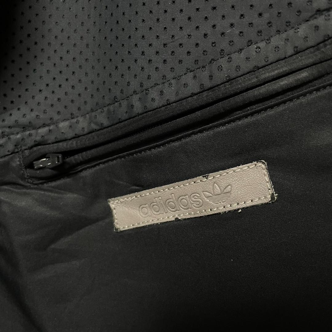 adidas　アディダス　ジャケット　ブルゾン　レザーロゴ　トレフォイル　黒　М