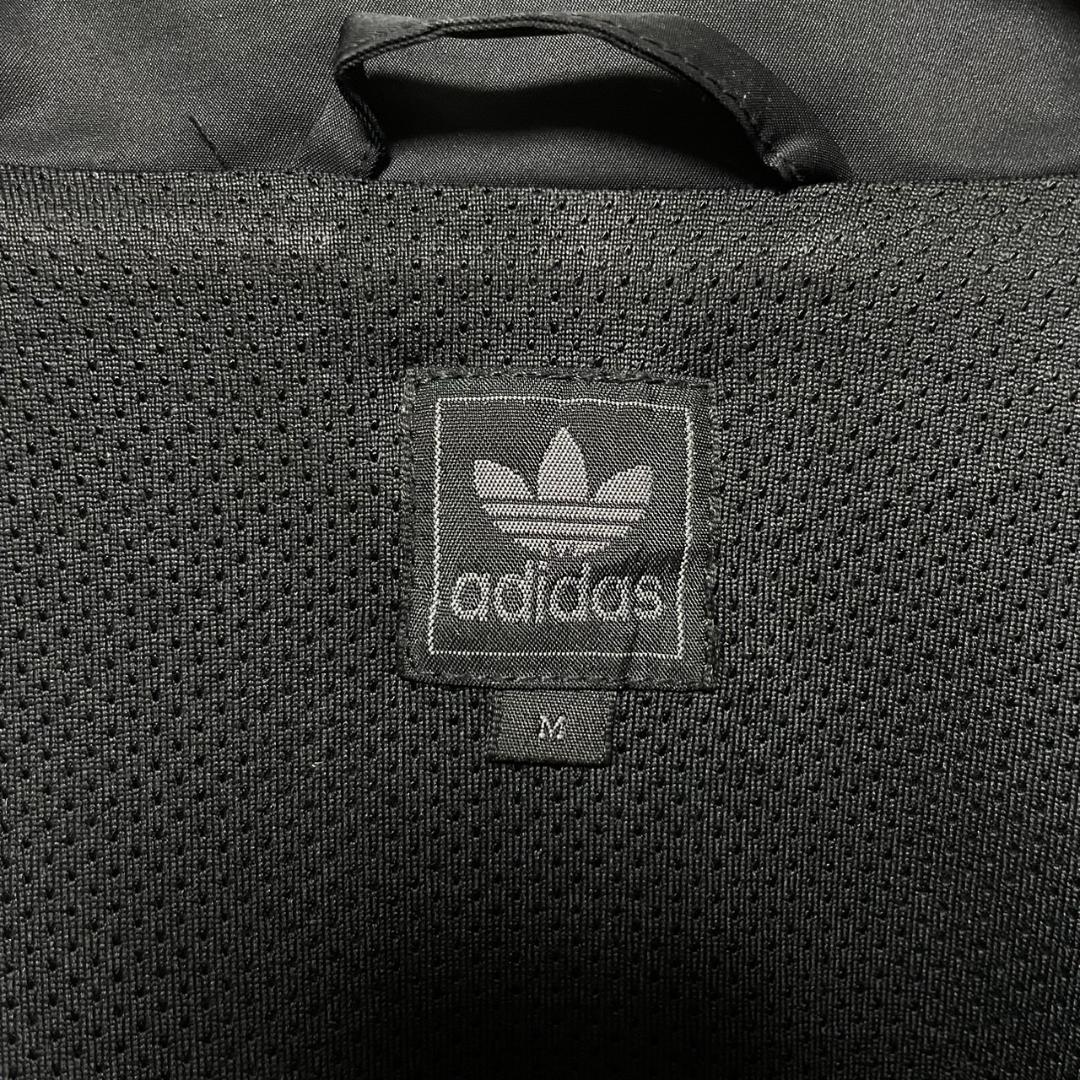 adidas　アディダス　ジャケット　ブルゾン　レザーロゴ　トレフォイル　黒　М