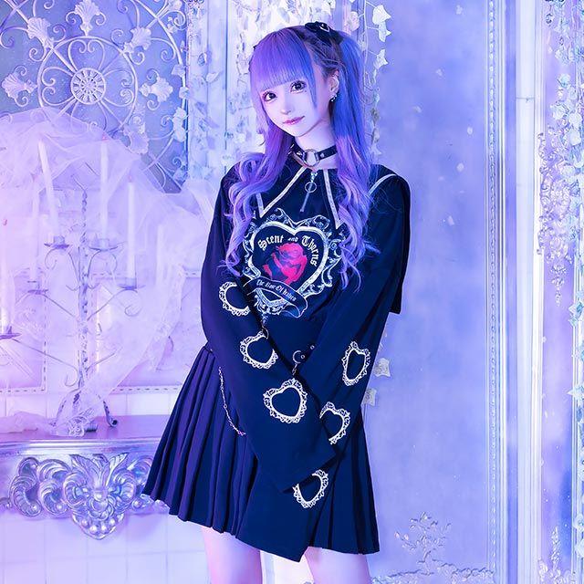 LISTEN FRAVOR 天国の薔薇 セーラートップス【BLACK】