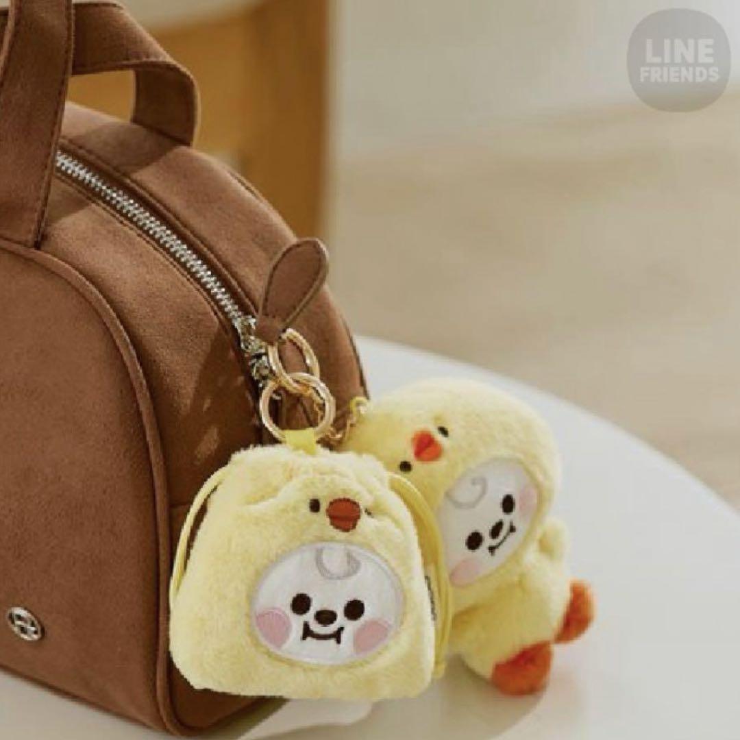 【 BTS 】CHIMMY チミー FLUFFY ぬいぐるみキーリング 巾着