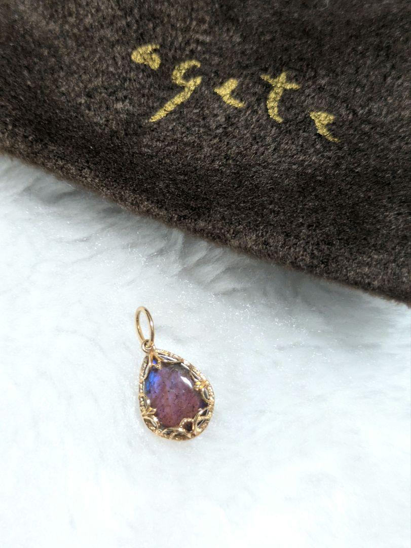 アガット　ガーネット　ネックレス　チャーム　K10