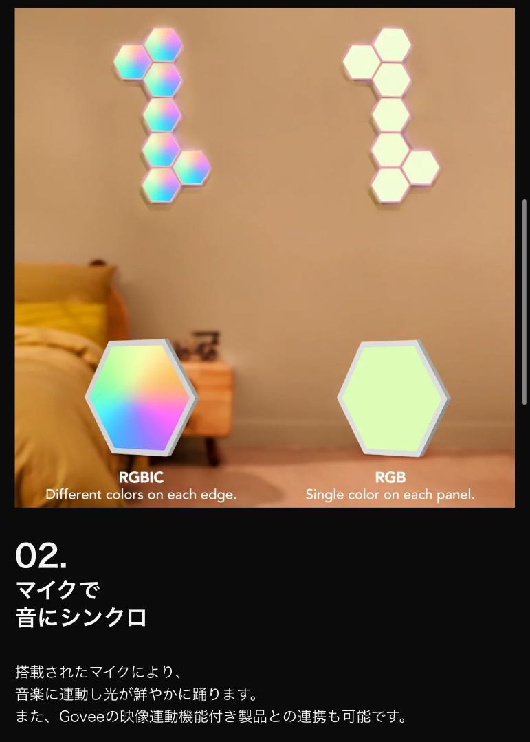 新品 Govee LED パネルライト 10枚入 H6061 ゲーミングライト