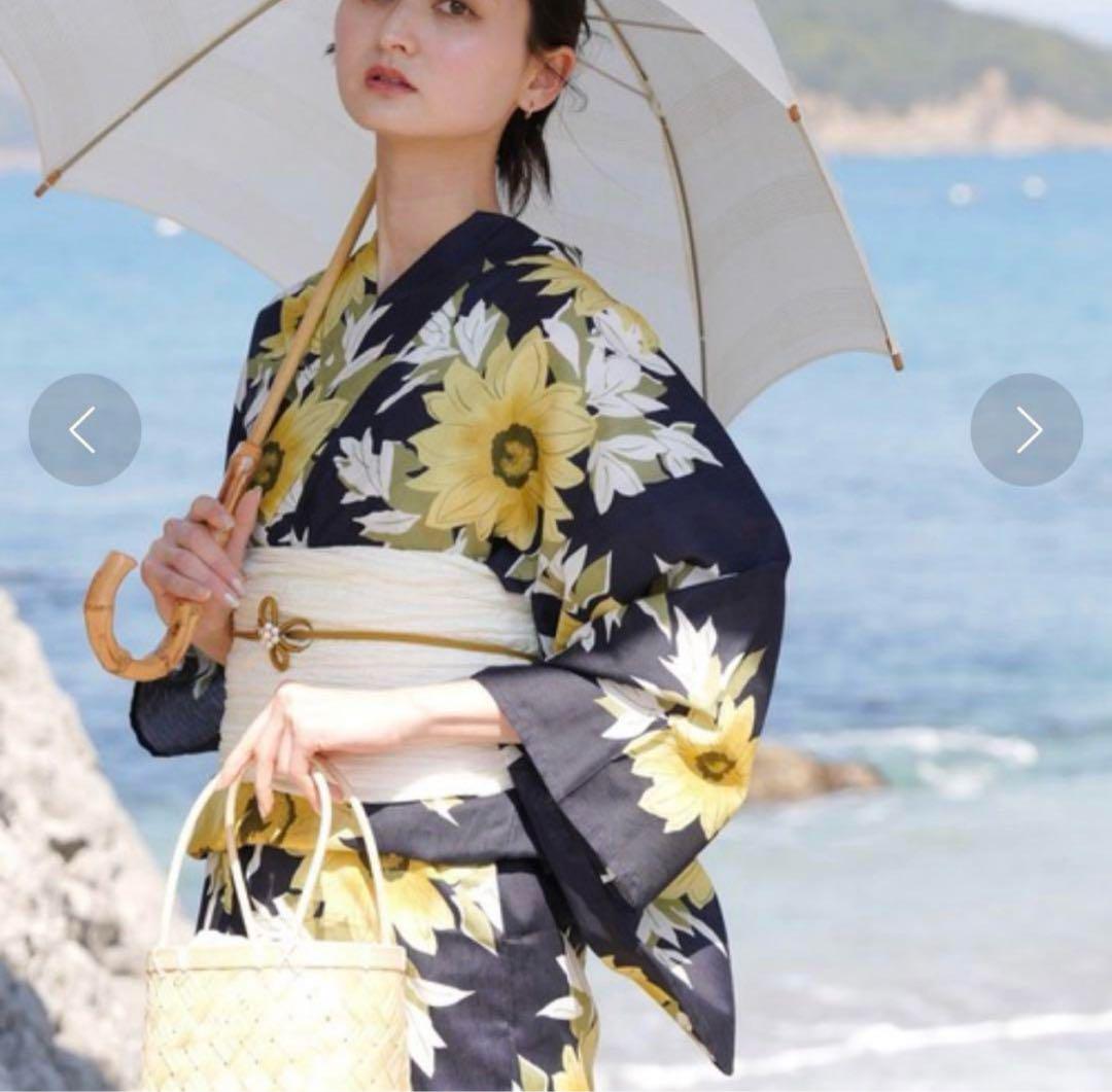 utataneブランド浴衣◆日本生地◆向日葵（ひまわり）浴衣◆新品未使用