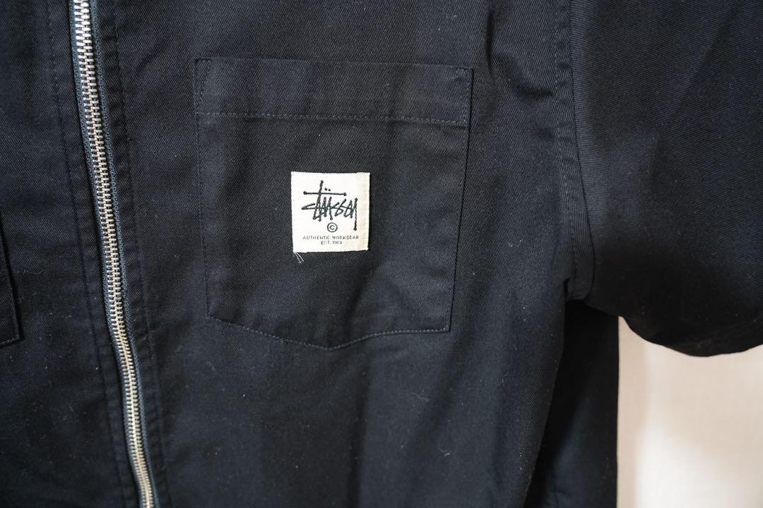Stussy ブラック ワークシャツ 半袖