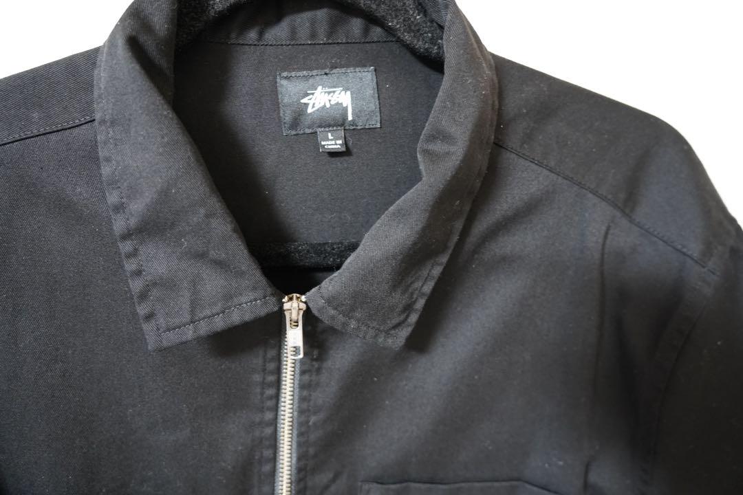 Stussy ブラック ワークシャツ 半袖