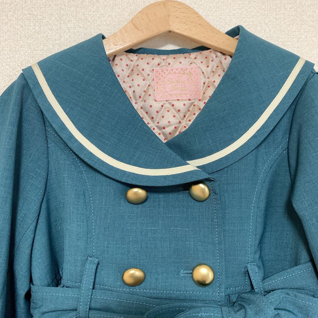 シャーリーテンプル セーラーカラーコート 130 グリーン シャーリーテンプル セーラーカラーコート 130 グリーン