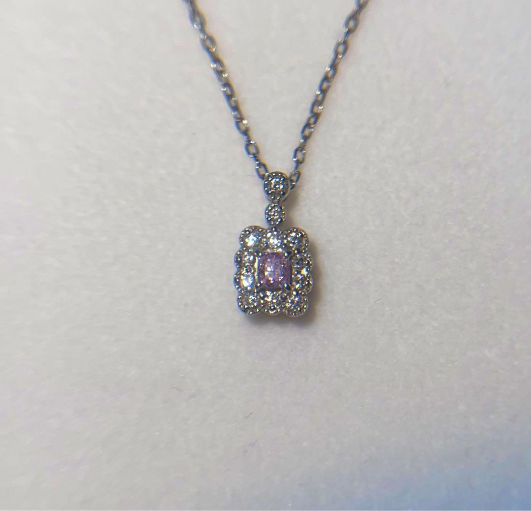 【ほぼ新品未使用】 ピンクダイヤ ネックレス ファンシーピンクパープル 画像1