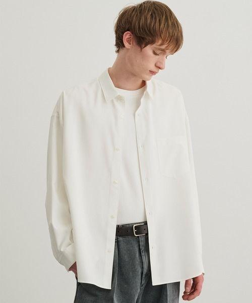美品★パブリックトウキョウ　コンフォートリラックスレギュラーカラーシャツ　M　白