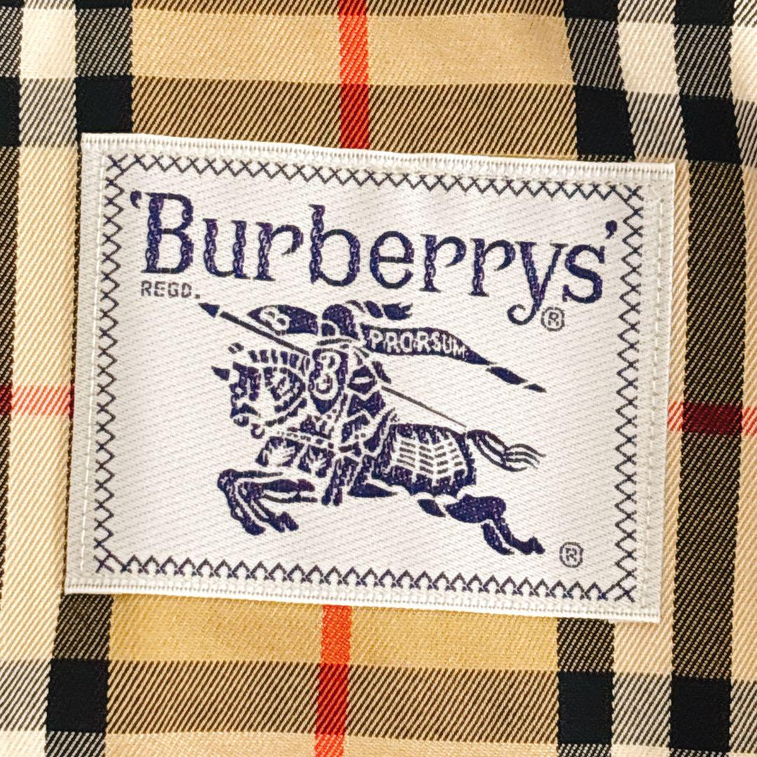 【Burberrys】ステンカラーコート　ノバチェック　金ボタン　LL相当