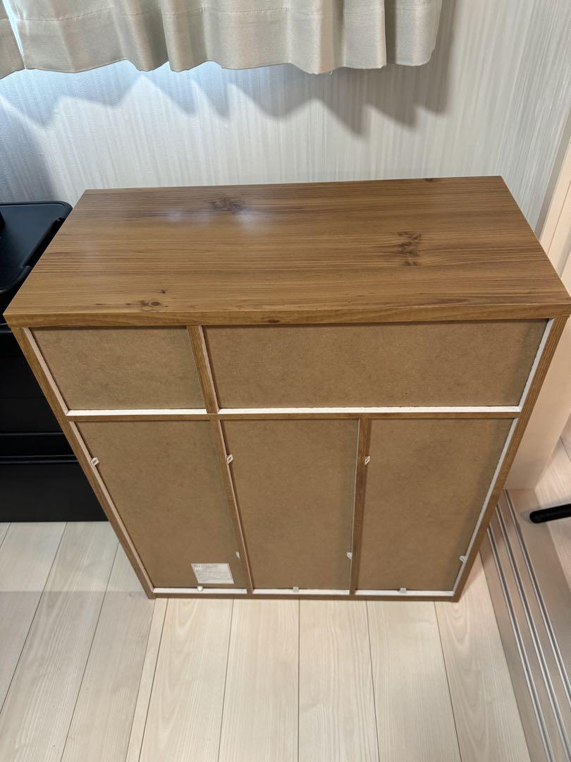 アイリスオーヤマ ゴミ箱 45L(15L×3分別 ) 木目調 引き出し付き
