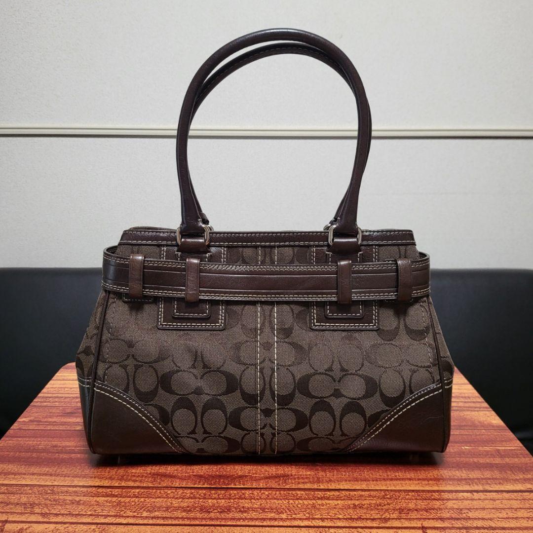 7900□COACH コーチ シグネチャー ハンドバッグ ブラウンbc11yt 7900□COACH コーチ シグネチャー ハンドバッグ ブラウンbc11yt