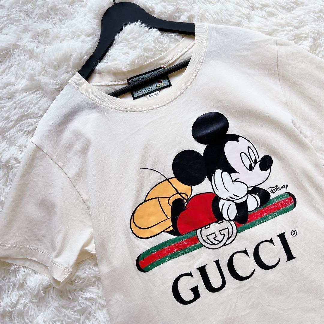 美品✨グッチ　Tシャツ　ミッキー　シェリーライン　半袖　ダブルG 　XS 綿