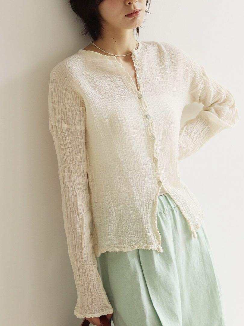 22SS Plage別注アトリエフランセ LOOSEブラウス シワ加工 2way LES ATELIERS FRANCAIS DE CONFECTION 別注 2WAY ブラウス