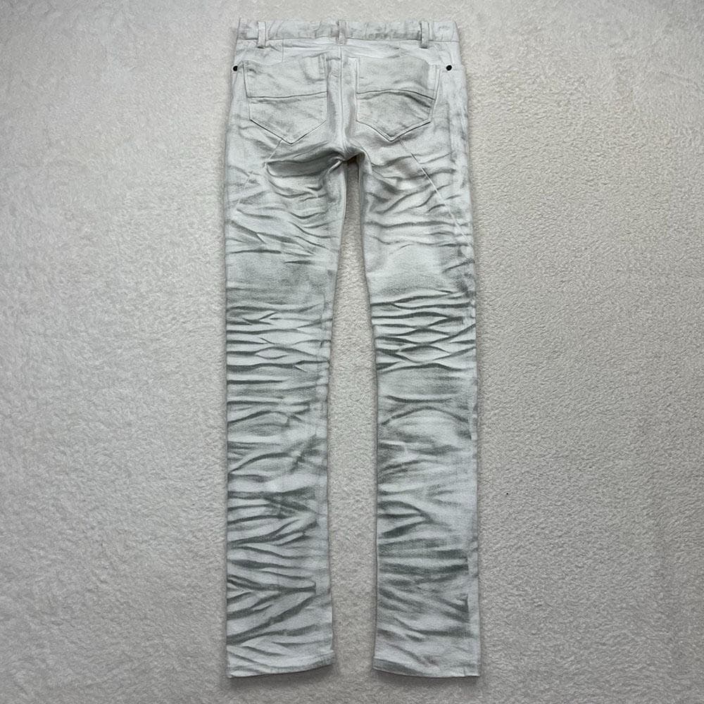 JOHNNY WOLF ホワイトスキニーデニムパンツ 鬼ヒゲ JOHNNY WOLF ホワイトスキニーデニムパンツ 鬼ヒゲ