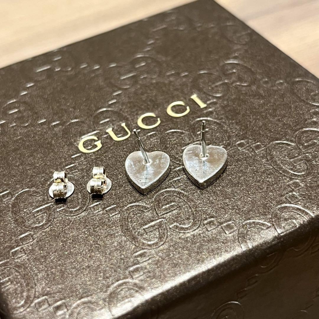 GUCCI グッチ ハート ピアス 両耳 シルバー Ag925 - メルカリ
