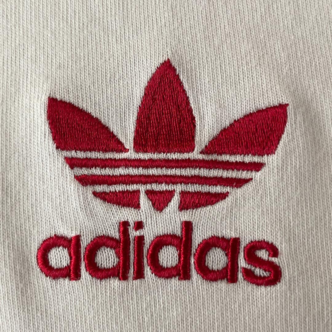 adidas　デザインTシャツ　リンガー　XL　トレフォイル刺繍　ワンポイント