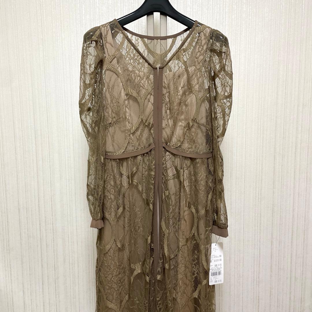 レイヤード華やぎレースドレスM