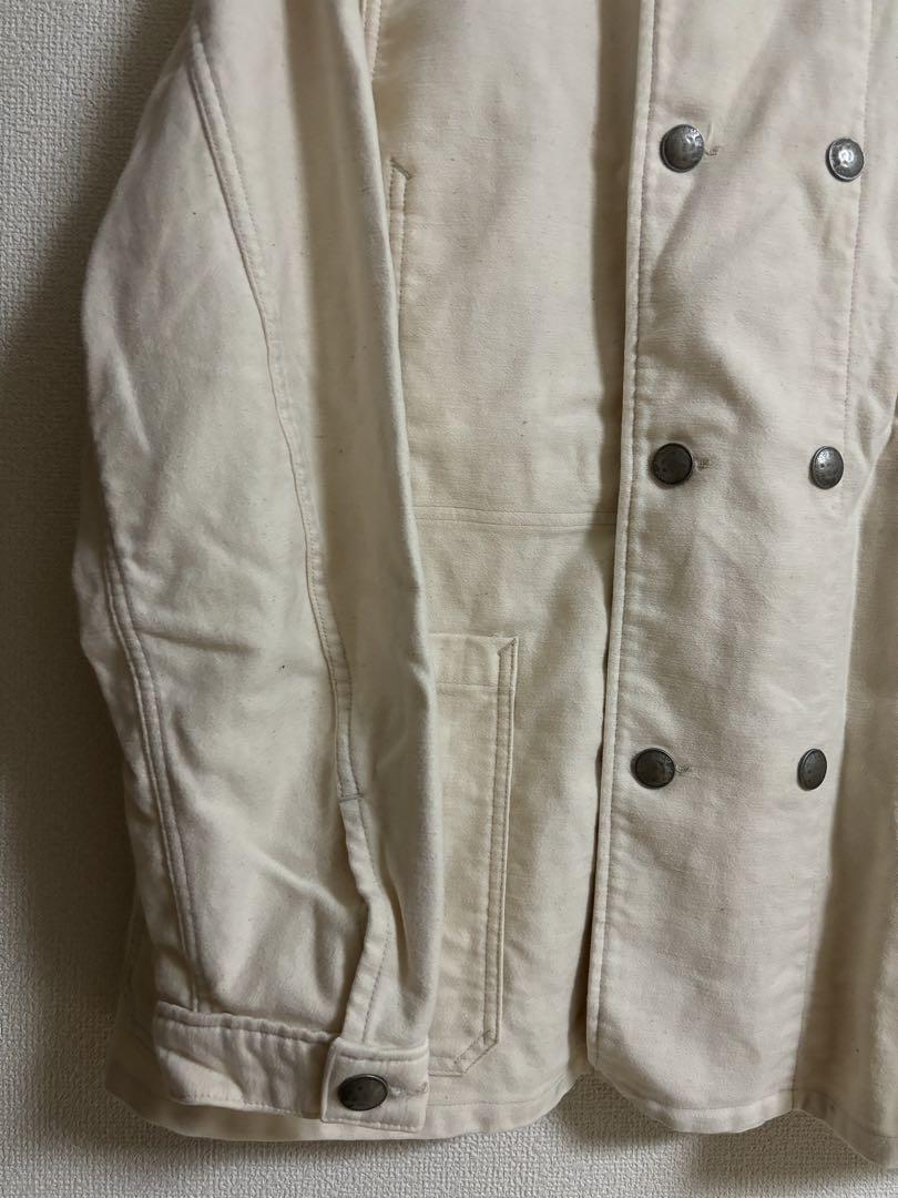 Nigel Cabourn モールスキン ノーカラージャケット 48 アイボリー