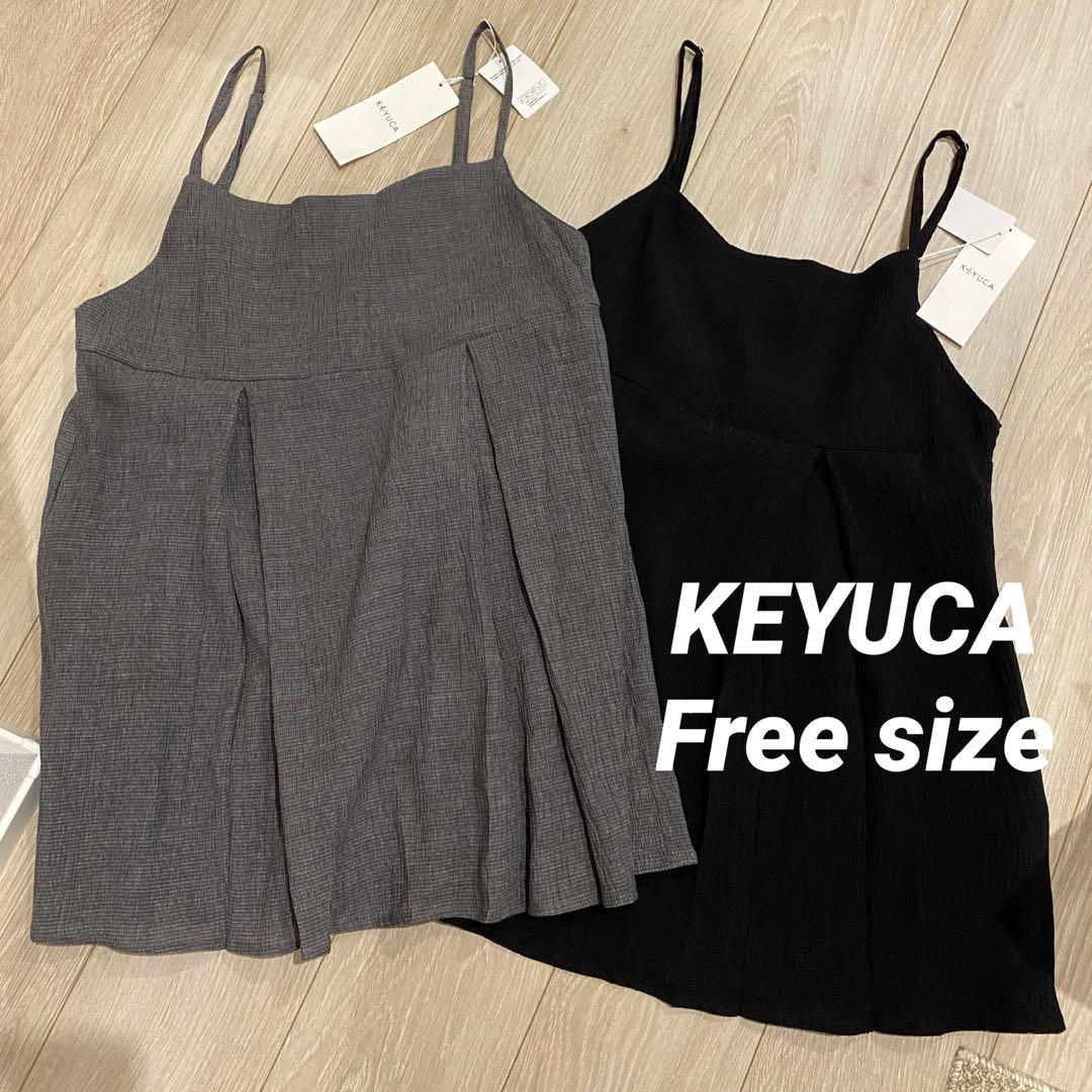 新品　KEYUCA 楊柳タックキャミソールチュニック