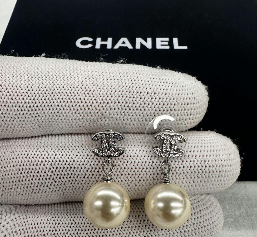 超美品 CHANEL シャネル ピアス ココマーク&スイングパールピアス*-*