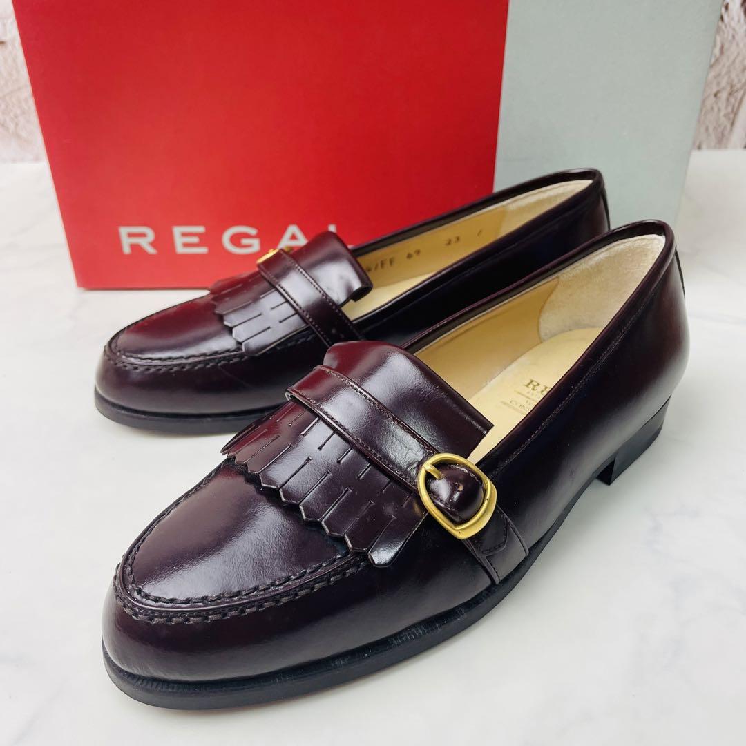 REGAL リーガル】 ローファー 革靴 黒 ブラック 厚底 23㎝