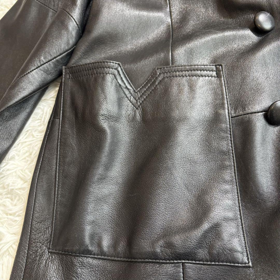 海外限定スパイク販売 派手裏地 ラムレザーコート HANAI 80s ヴィンテージ ボア 昭和レトロ ジャケット・アウター