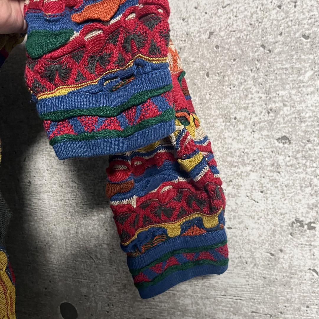 高配色！状態良好　Coogi クージー　3Dカーディガンニットセーター