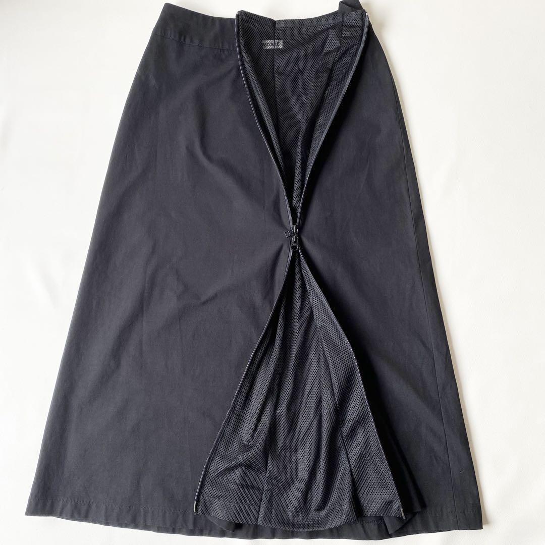 美品】イッセイミヤケ ロングスカート メッシュ ジップ開閉の