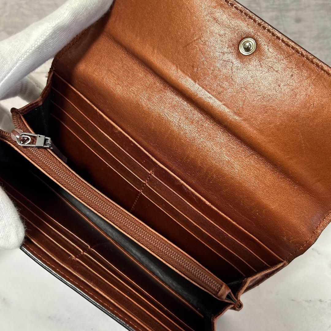 グッチ　GUCCI 財布　長財布　シマレザー　ラブリーハート　オレンジ