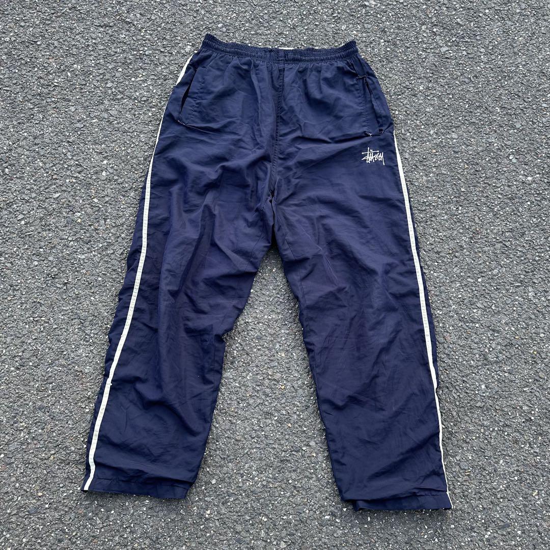 90s old stussy sport ナイロンパンツ ネイビー M