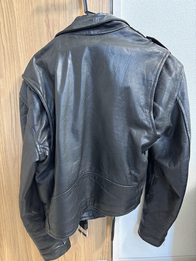 LEATHER VILLAGE ブラック ダブルライダースジャケット