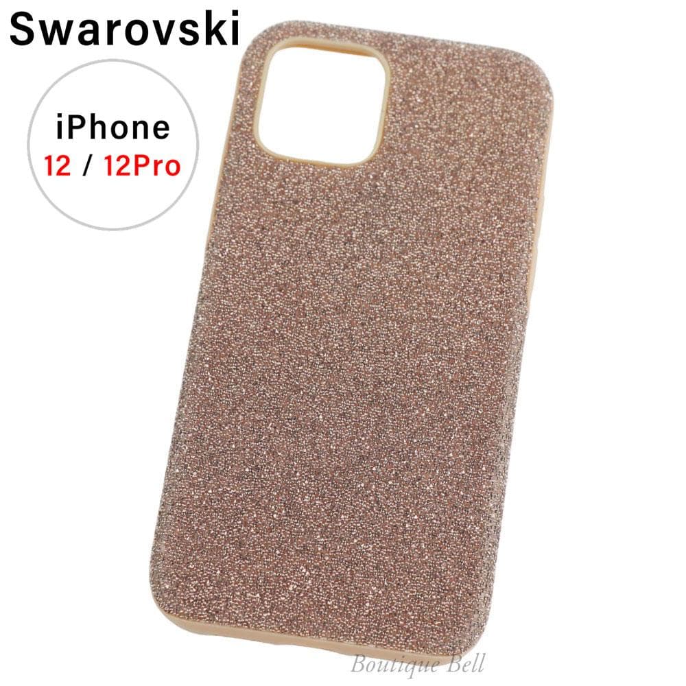 【スワロフスキー】クリスタル iPhone12/12Proケース ローズゴールド