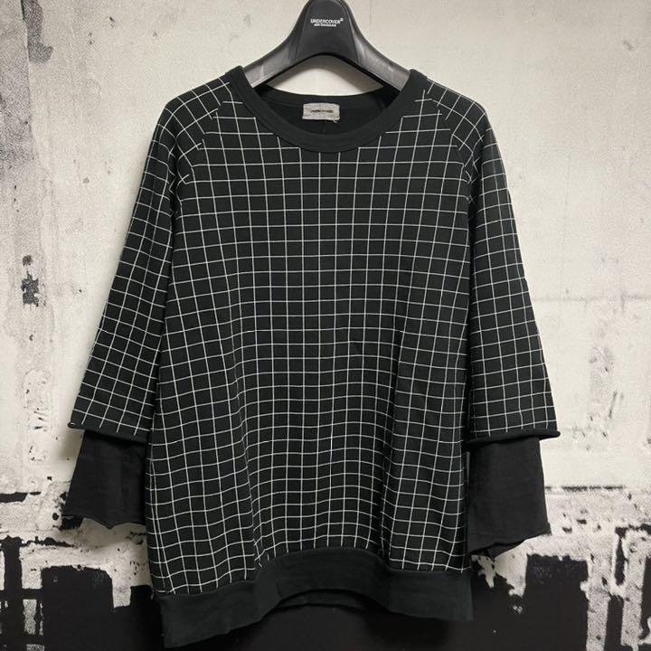 数量限定人気 UNDERCOVER スパイダーチェック 七分袖スウェット 9imjE-m73392711053 格安在庫あ