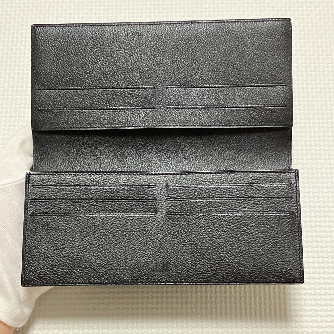 消費税無し dunhill 未使用 ダンヒル 箱カード付き ロゴ ブラック 黒 長財布 小物