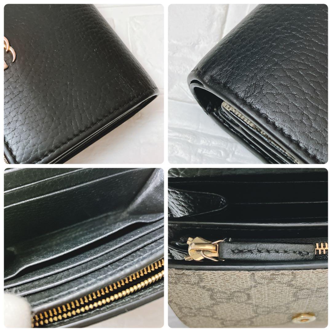 グッチ GUCCI GG マーモント 折り財布 ブラック レディース ON315