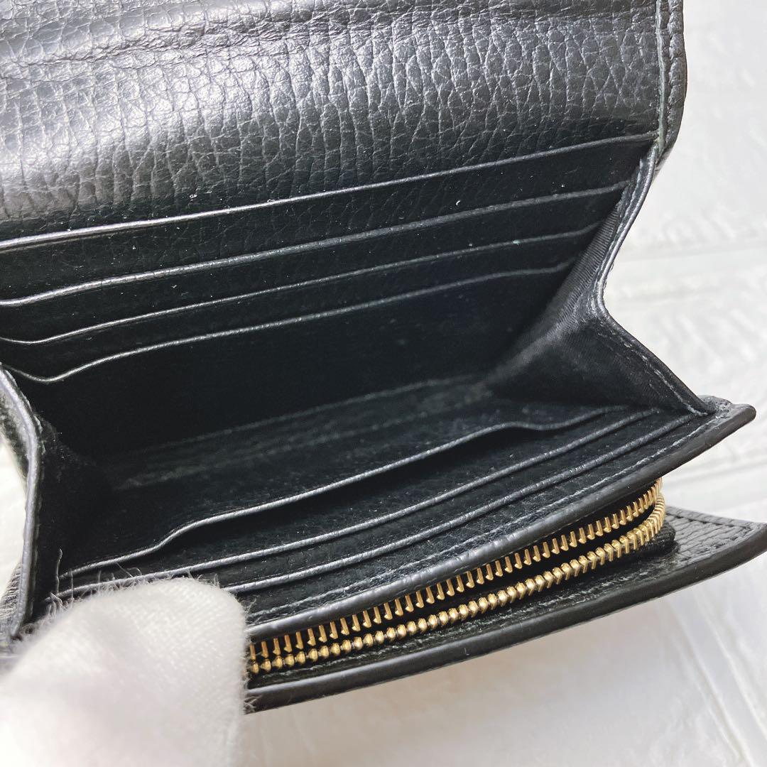 グッチ GUCCI GG マーモント 折り財布 ブラック レディース ON315