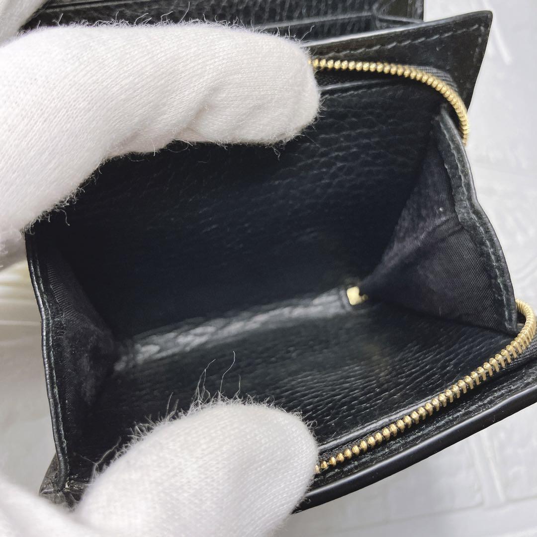 グッチ GUCCI GG マーモント 折り財布 ブラック レディース ON315