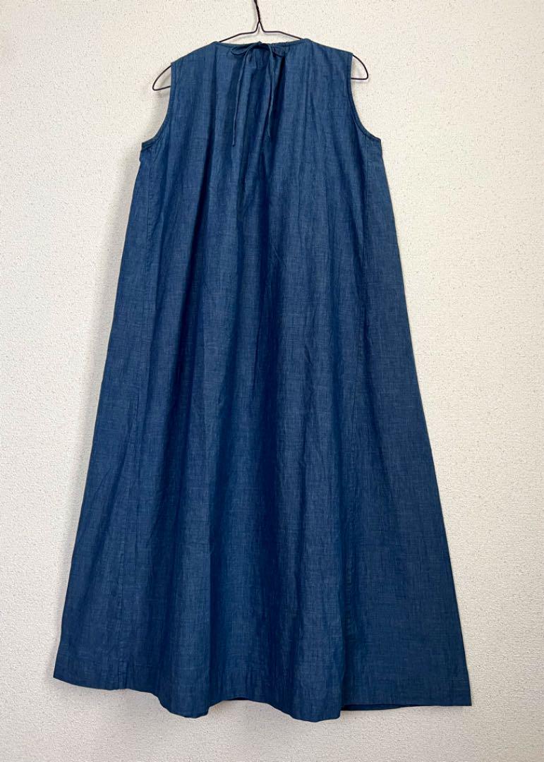 19175円 永遠の定番 45R 新品 インディゴ ミックス天竺のドレス 19175円 永遠の定番 45R 新品 インディゴ ミックス天竺のドレス