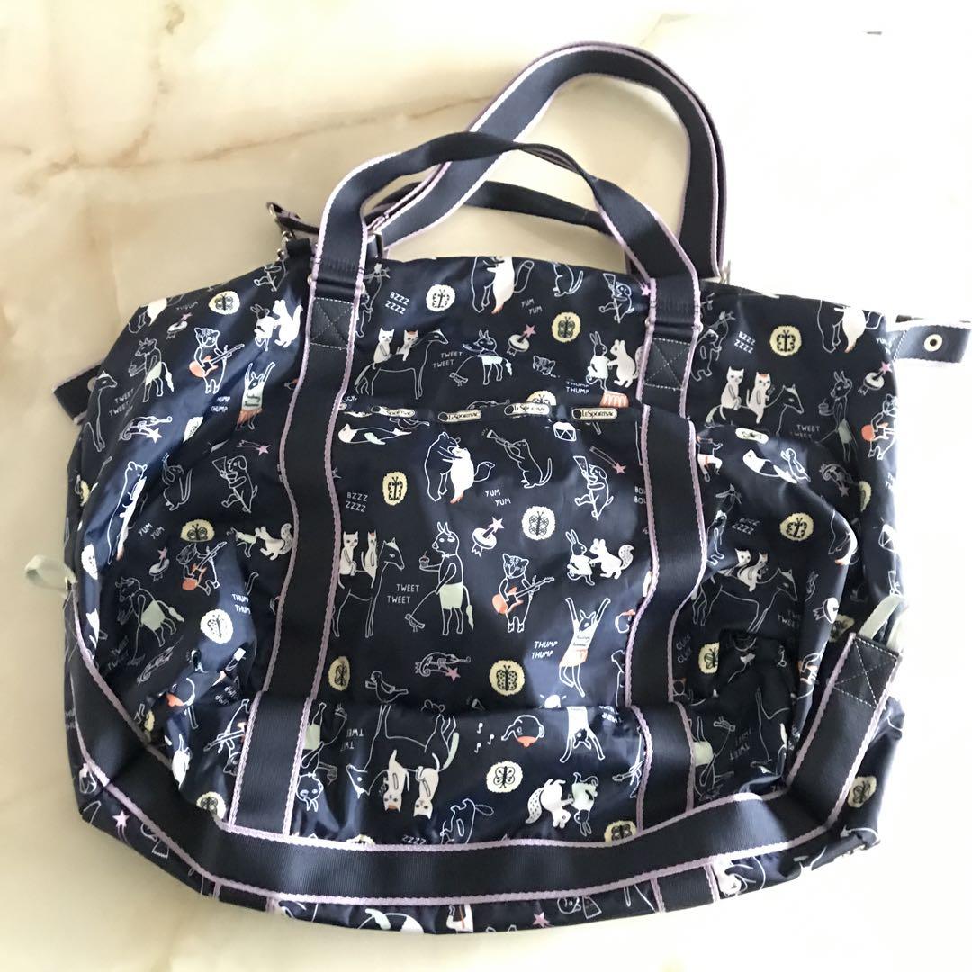 LeSportsac アーティストコラボ バッグ ネイビー　大容量