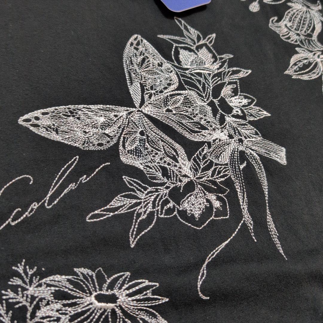 未使用　is scolar イズスカラー　シフォン重ね刺繍プルオーバー　ドルマン