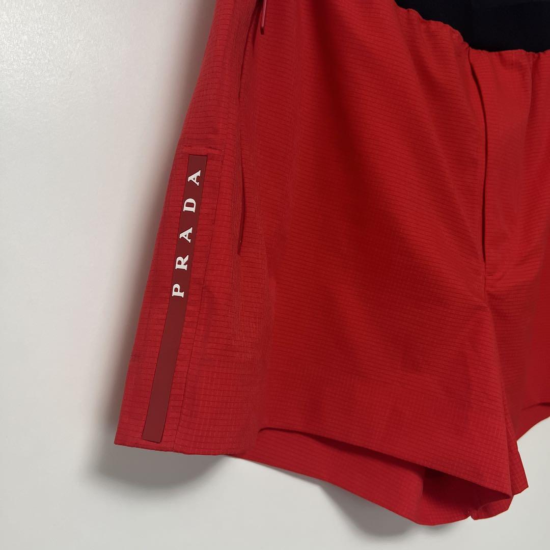 日本未発売*PRADA*レザーホットパンツ ショートパンツ レッド PRADA TECHNICAL SHORTS テクニカル ショートパンツ