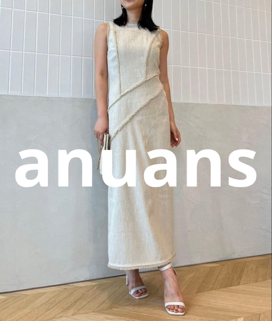 anuans ノースリーブワンピース SMALL ベージュ レディースS・anuans